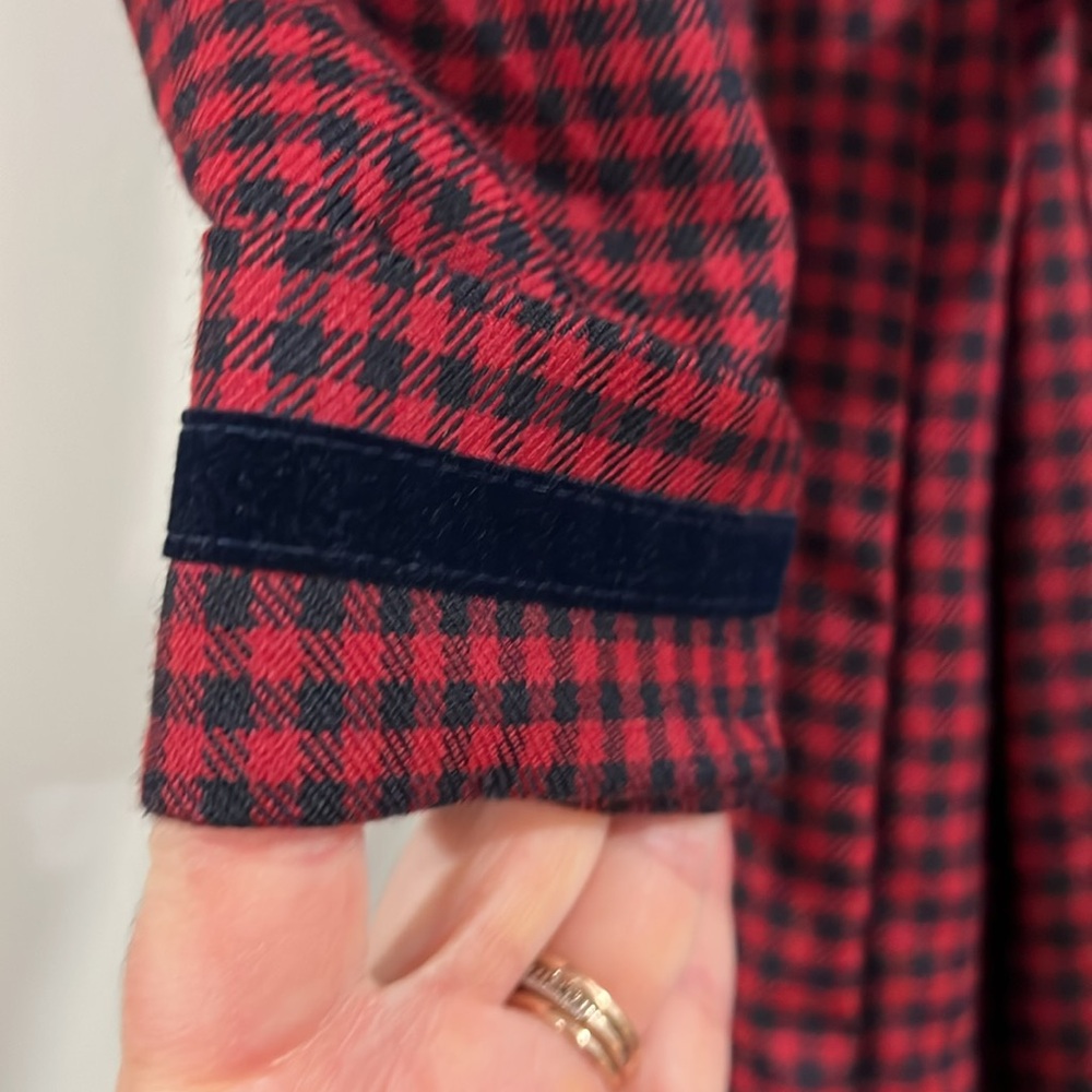 Bonnie Jean - 10 year,‎ navy and red buffalo check dress, velvet - Picture 8 of 11